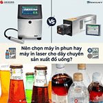 Máy in phun hay máy in laser cho dây chuyền sản xuất đồ uống ?