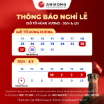 THÔNG BÁO LỊCH NGHỈ LỄ GIỖ TỔ HÙNG VƯƠNG VÀ ĐẠI LỄ 30/04 – 01/05